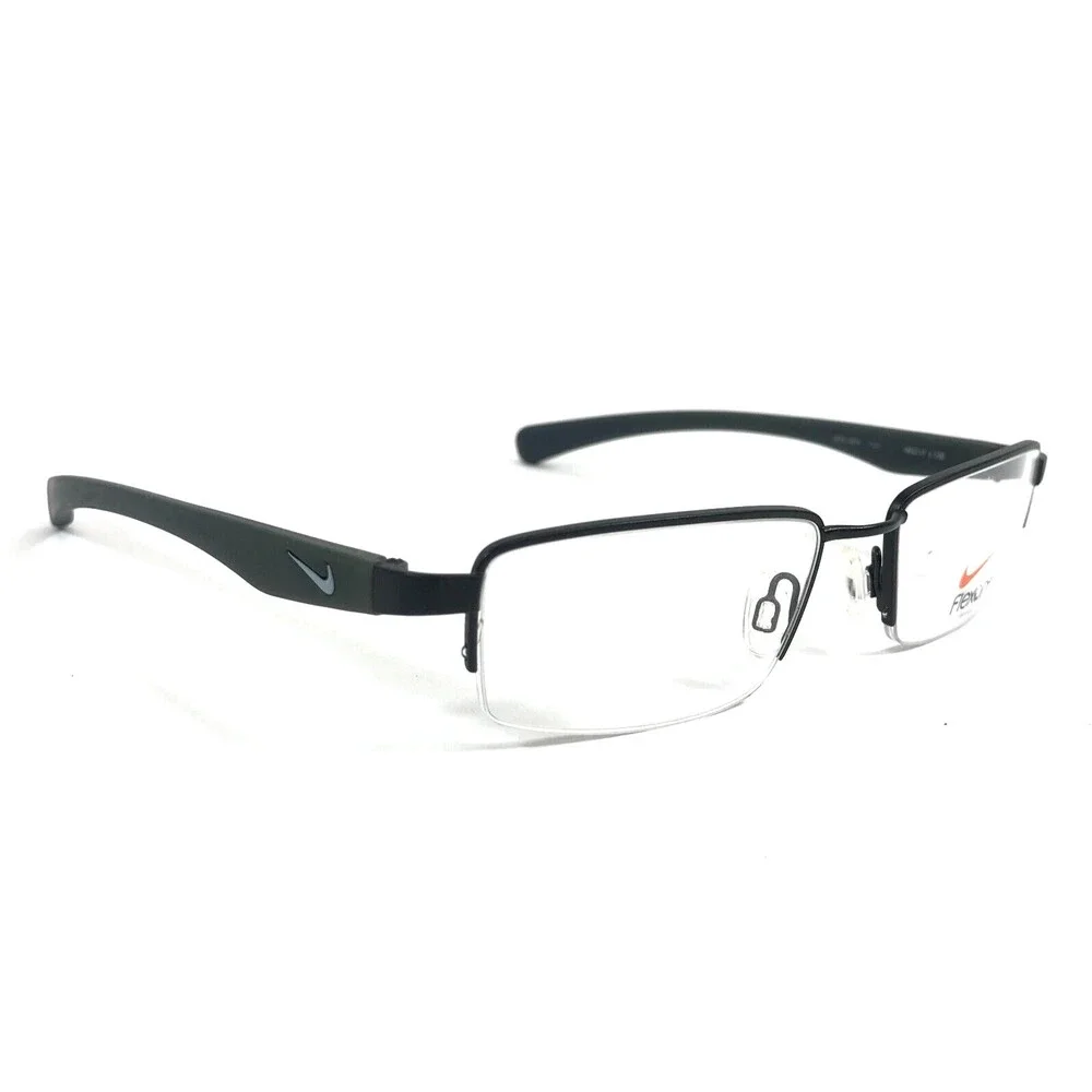 Nike with Flexon Eyeglasses Frames 4634 004 Matte Black Gray Rectangle 49-17-130